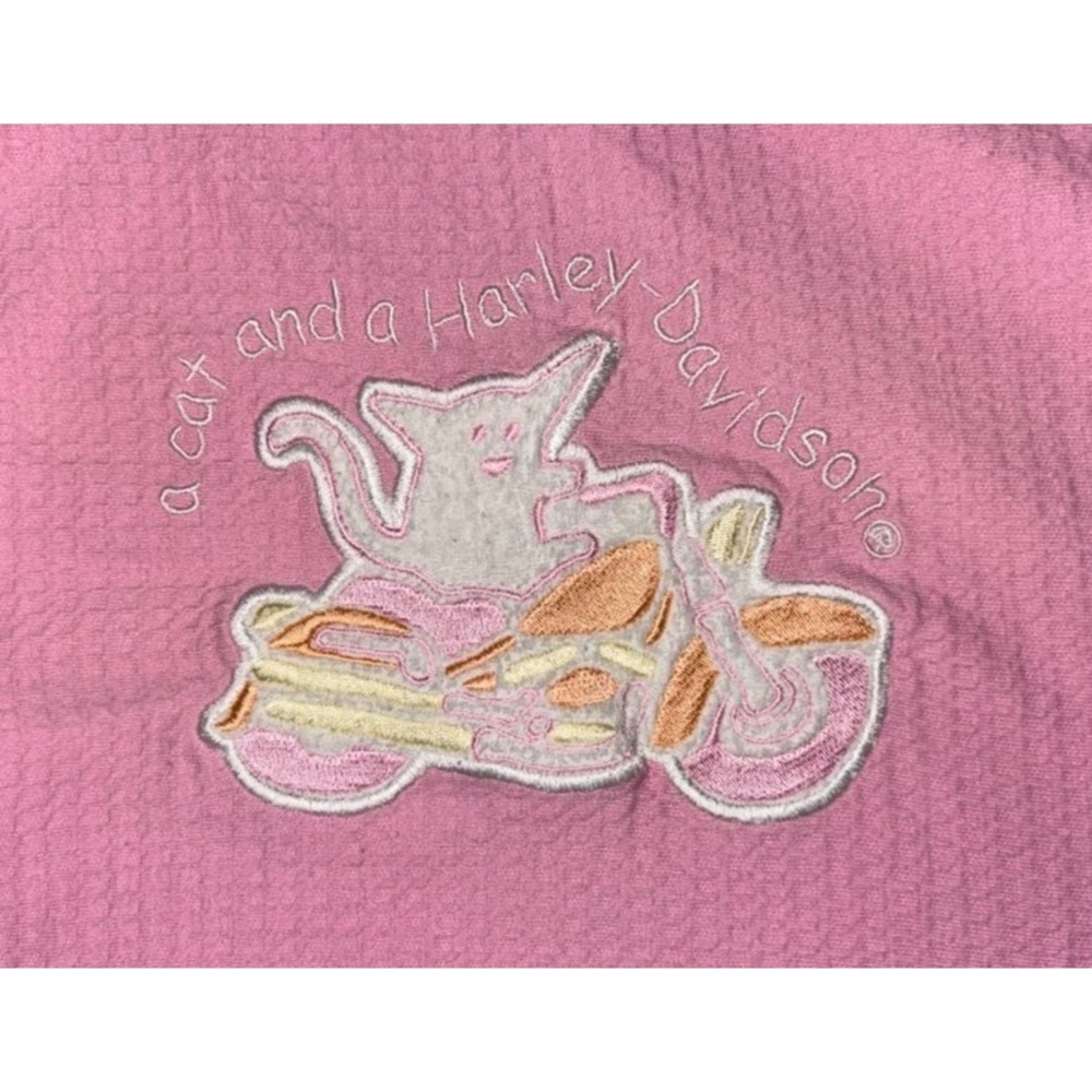 A Cat And A Harley Davidson Baby Girl Motorcycle Blanket htf Lovey Born To Ride